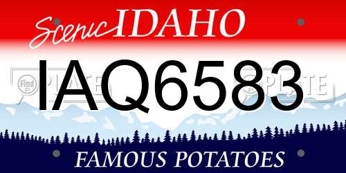 IAQ6583 Idaho License Plate