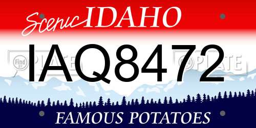 IAQ8472 Idaho License Plate