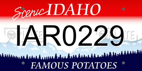 IAR0229 Idaho License Plate