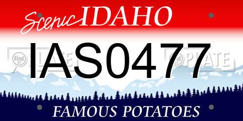 IAS0477 Idaho License Plate