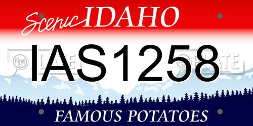IAS1258 Idaho License Plate