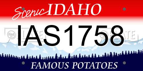 IAS1758 Idaho License Plate