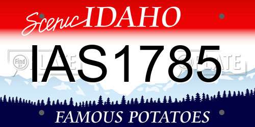 IAS1785 Idaho License Plate