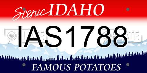 IAS1788 Idaho License Plate