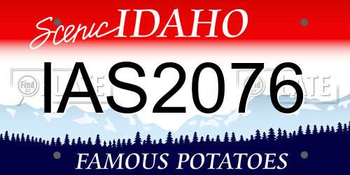 IAS2076 Idaho License Plate
