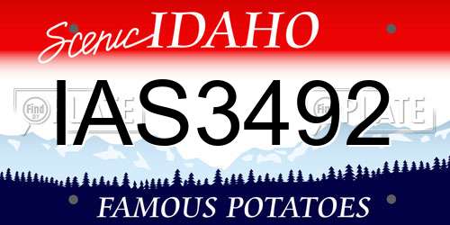 IAS3492 Idaho License Plate