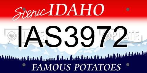 IAS3972 Idaho License Plate