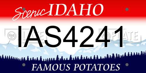 IAS4241 Idaho License Plate