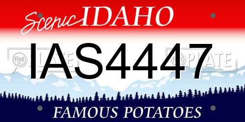 IAS4447 Idaho License Plate