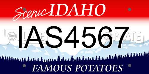 IAS4567 Idaho License Plate