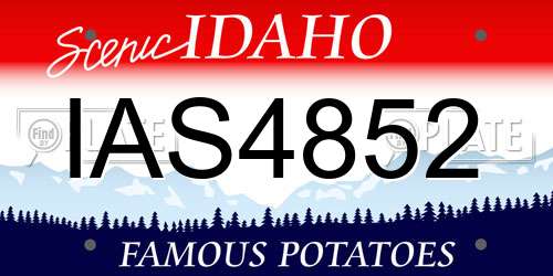 IAS4852 Idaho License Plate