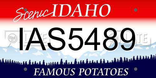 IAS5489 Idaho License Plate