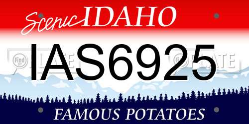 IAS6925 Idaho License Plate