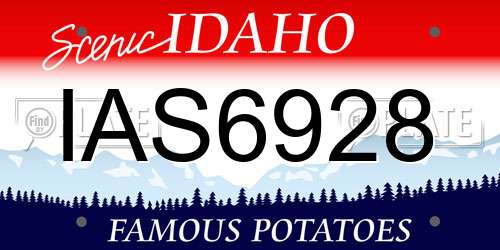 IAS6928 Idaho License Plate