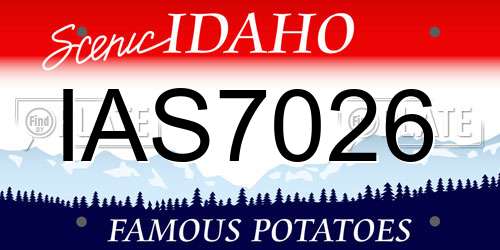 IAS7026 Idaho License Plate