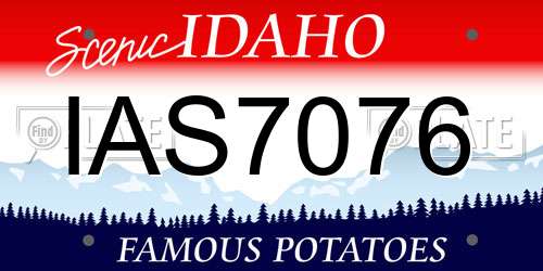 IAS7076 Idaho License Plate