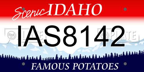 IAS8142 Idaho License Plate