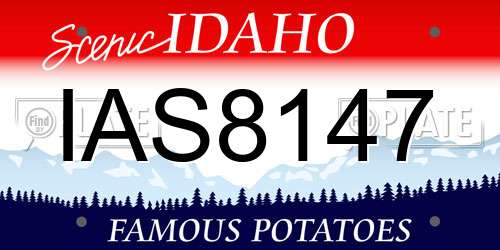 IAS8147 Idaho License Plate