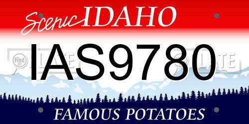 IAS9780 Idaho License Plate