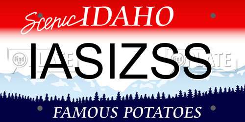 IASIZSS Idaho License Plate