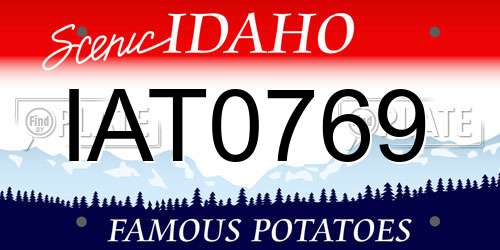IAT0769 Idaho License Plate