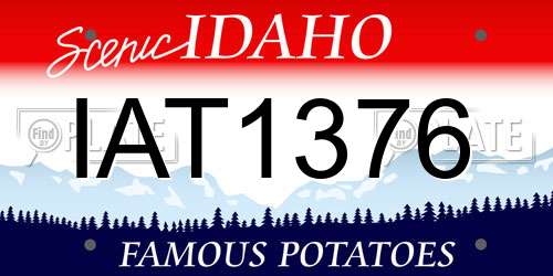 IAT1376 Idaho License Plate