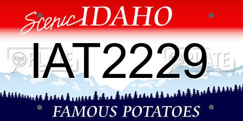 IAT2229 Idaho License Plate