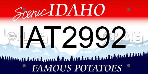 IAT2992 Idaho License Plate