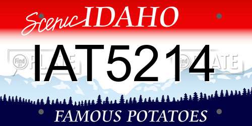 IAT5214 Idaho License Plate