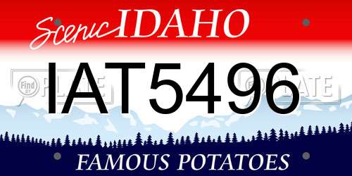 IAT5496 Idaho License Plate
