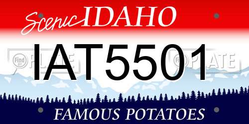 IAT5501 Idaho License Plate