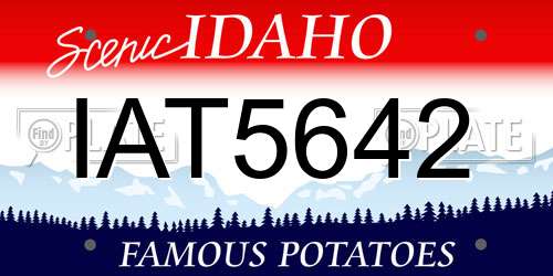 IAT5642 Idaho License Plate
