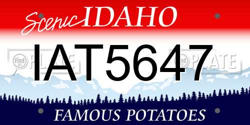 IAT5647 Idaho License Plate