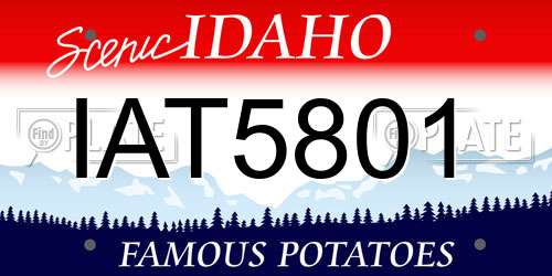 IAT5801 Idaho License Plate