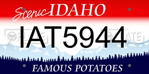 IAT5944 Idaho License Plate
