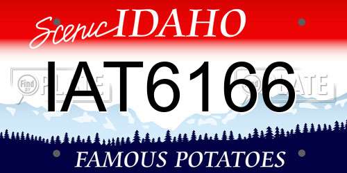 IAT6166 Idaho License Plate