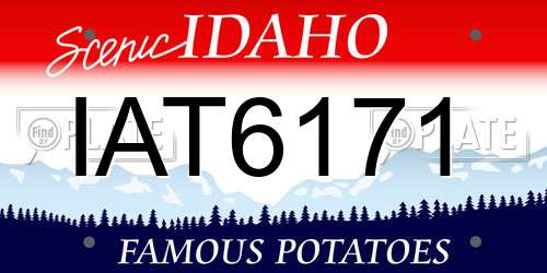 IAT6171 Idaho License Plate