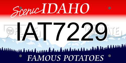IAT7229 Idaho License Plate