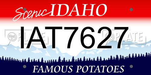 IAT7627 Idaho License Plate
