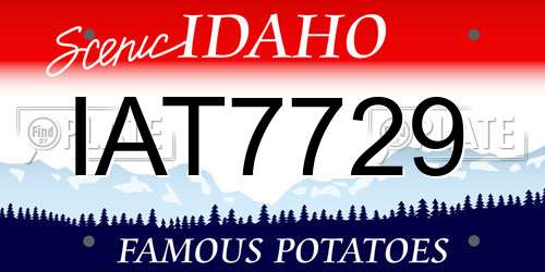 IAT7729 Idaho License Plate