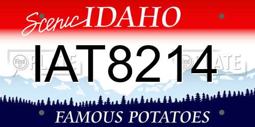 IAT8214 Idaho License Plate