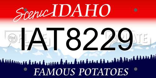 IAT8229 Idaho License Plate
