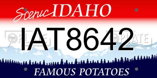IAT8642 Idaho License Plate