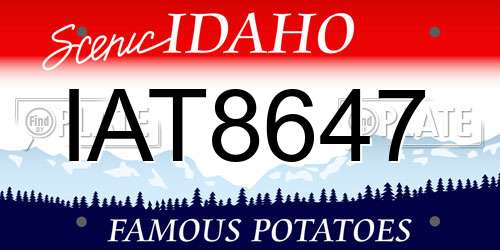IAT8647 Idaho License Plate