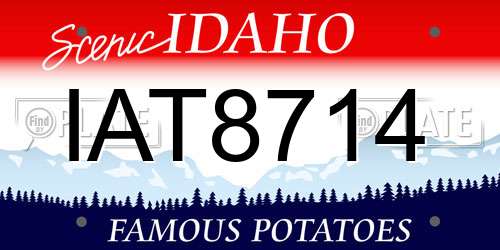 IAT8714 Idaho License Plate