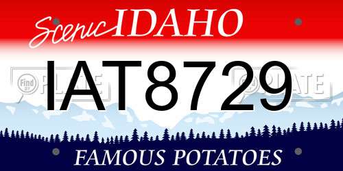 IAT8729 Idaho License Plate