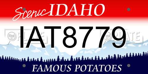 IAT8779 Idaho License Plate