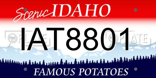 IAT8801 Idaho License Plate