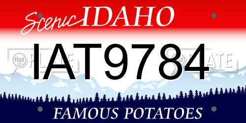 IAT9784 Idaho License Plate