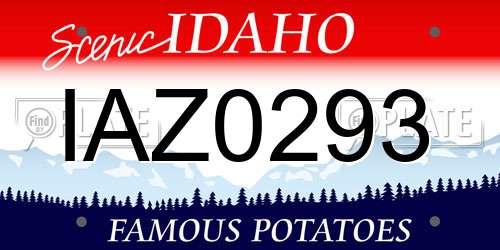 IAZ0293 Idaho License Plate